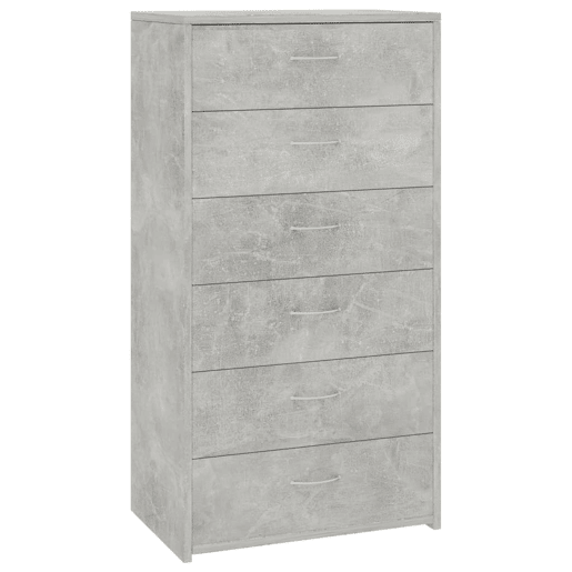 Aparador - Bufete - Móvei de apoio c 6 gavetas 50x34x96cm contraplacado cinzento cimento pt1714