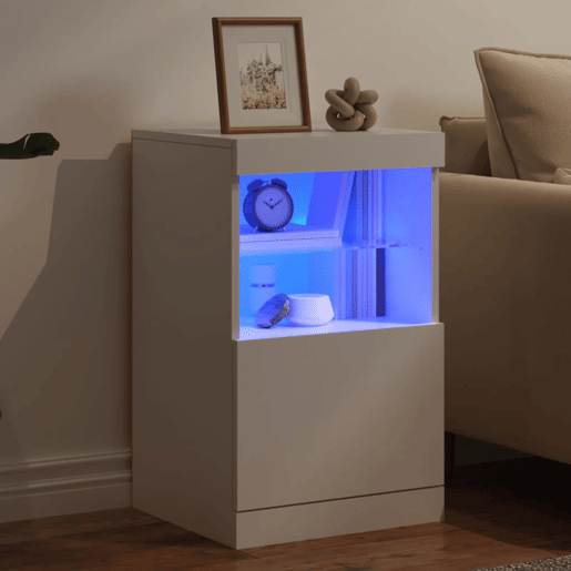 Aparador - Bufete - Móvei de apoio com luzes LED 41x37x67 cm branco pt1930