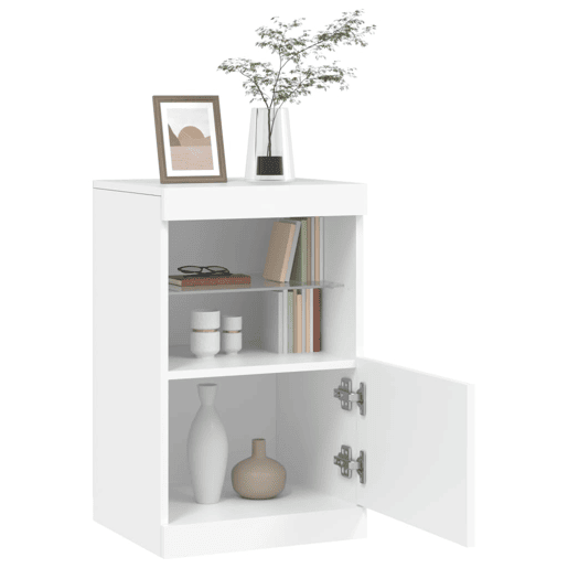 Aparador - Bufete - Móvei de apoio com luzes LED 41x37x67 cm branco pt1930