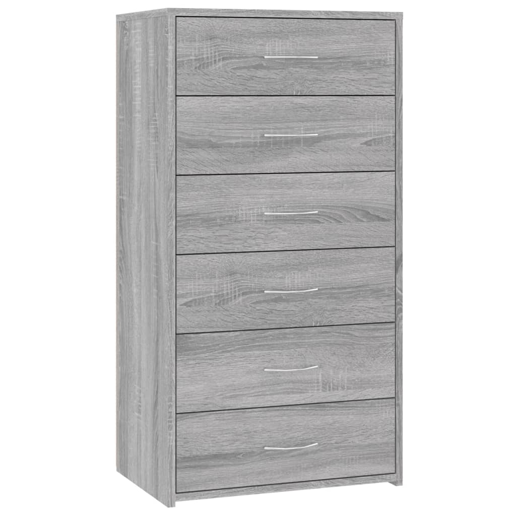 Aparador - Mueble de almacenamiento 50 Roble/ Gris