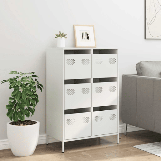 Armário alto - Bufete - Móvei de apoio 68x39x101,5 cm aço branco pt90
