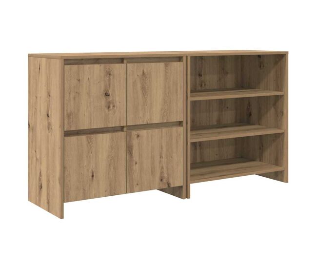 Aparador - mueble de almacenamiento 2 pcs roble artesanal 70 x 41 x 75 cm es28