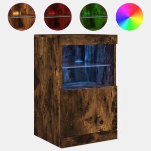 Aparador - Bufete - Móvei de apoio com luzes LED 41x37x67 cm carvalho fumado pt2041