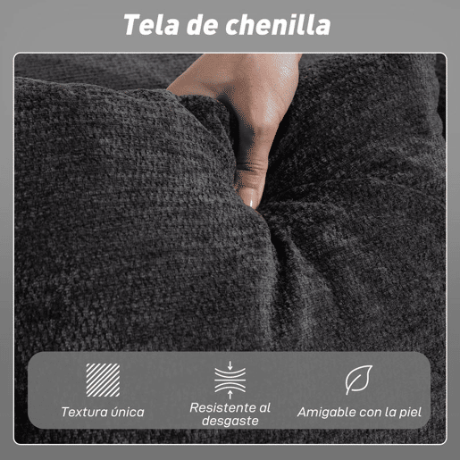 HOMCOM Sofá Cama de 2 Lugares Dobrável Sofá Cama Estofado em Chenilla com 2 Almofadas Braços Largos Acolchoamento Grosso Sem Necessidade de Montagem para Quarto Sala Cinzento Escuro HOMCOM Sofá Cama de 2 Lugares Dobrável Sofá Cama Estofado em Chenilla com 2 Almofadas Braços Largos Acolchoamento Grosso Sem Necessidade de Montagem para Quarto Sala Cinzento Escuro