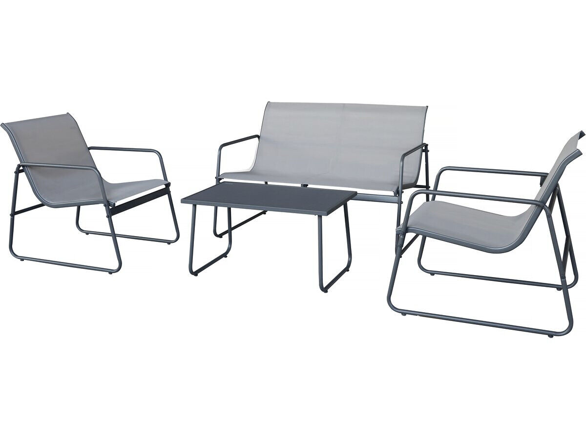 Conjunto de muebles de jardín de metal Gris Claro