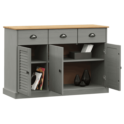 Aparador - Bufete - Móvei de apoio com gavetas VIGO 113x40x75 cm pinho maciço cinzento pt1846
