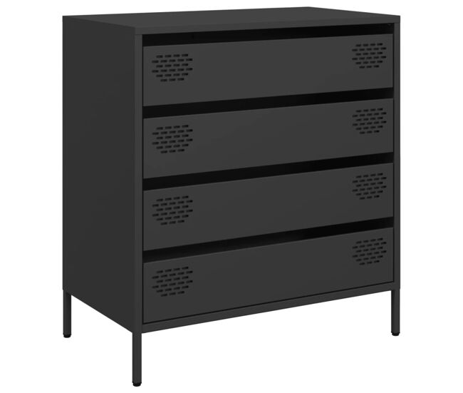 Aparador - mueble de almacenamiento de acero laminado en frío negro 68x39x73,5 cm es2301