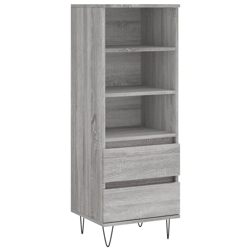 Aparador alto - Mueble de almacenamiento 40 Roble/ Gris