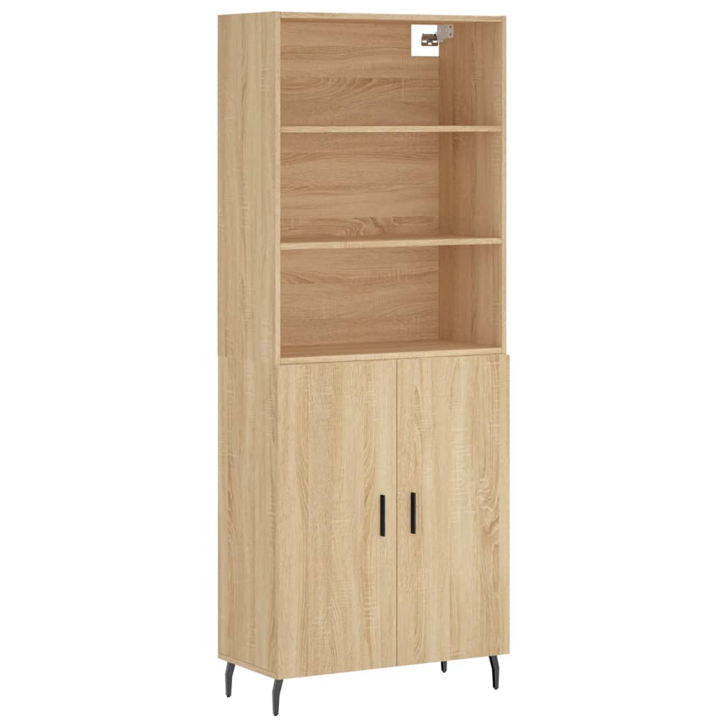Aparador alto - Mueble de almacenamiento 69 Madera Clara