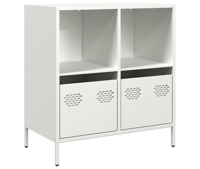 Aparador - mueble de almacenamiento de acero laminado en frío blanco 68x39x73,5 cm es2286