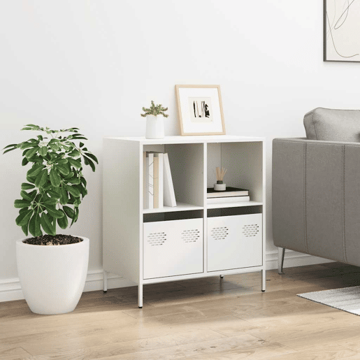 Aparador - Bufete - Móvei de apoio 68x39x73,5 cm aço laminado a frio branco pt2286