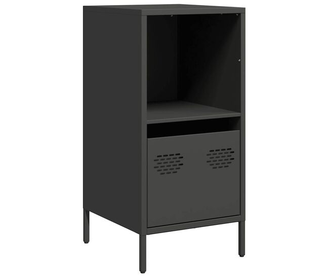 Aparador - mueble de almacenamiento de acero laminado en frío negro 35x39x73,5 cm es2297