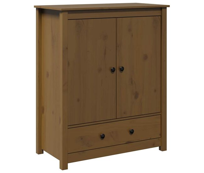 Aparador alto - mueble de almacenamiento madera maciza de pino marrón miel 83x41,5x100 cm es1512