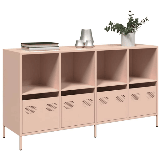 Aparador - Bufete - Móvei de apoio 135x39x73,5 cm aço laminado a frio rosa pt2309