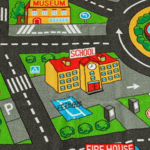 AIYAPLAY Tapete Infantil Estrada de Cidade 200x150 cm Tapete Educativo Antiderrapante para Bebés para Sala e Quarto Textura Suave Multicor