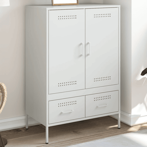 Armário alto - Bufete - Móvei de apoio 68x39x101,5 cm aço branco pt89