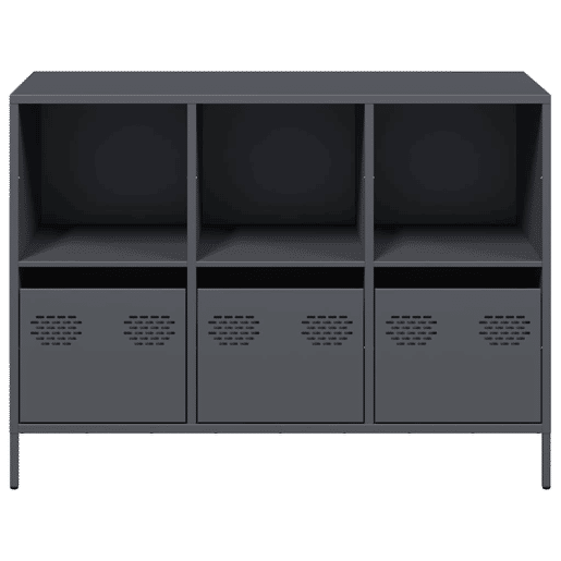 Aparador - Bufete - Móvei de apoio 101,5x39x73,5 cm aço laminado a frio antracite pt113