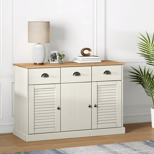 Aparador - Bufete - Móvei de apoio com gavetas VIGO 113x40x75 cm pinho maciço branco pt1844