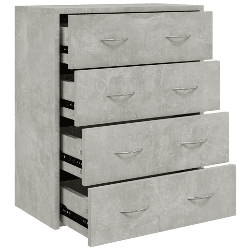 Aparador - Bufete - Móvei de apoio com 4 gavetas 60x30,5x71 cm cinzento cimento pt1708