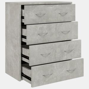 Aparador - Bufete - Móvei de apoio com 4 gavetas 60x30,5x71 cm cinzento cimento pt1708