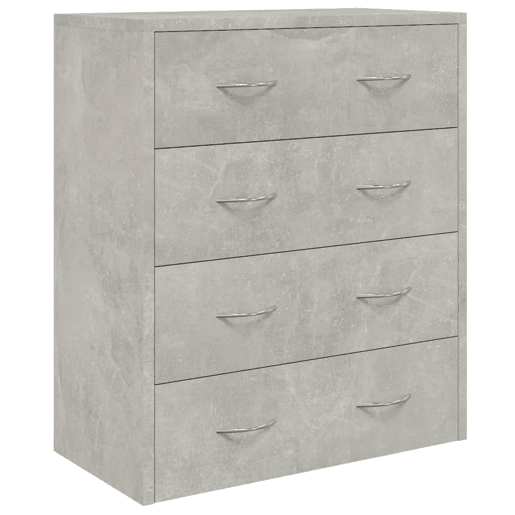 Aparador - Bufete - Móvei de apoio com 4 gavetas 60x30,5x71 cm cinzento cimento pt1708