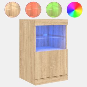 Aparador - Bufete - Móvei de apoio com luzes LED 41x37x67 cm carvalho sonoma pt2079