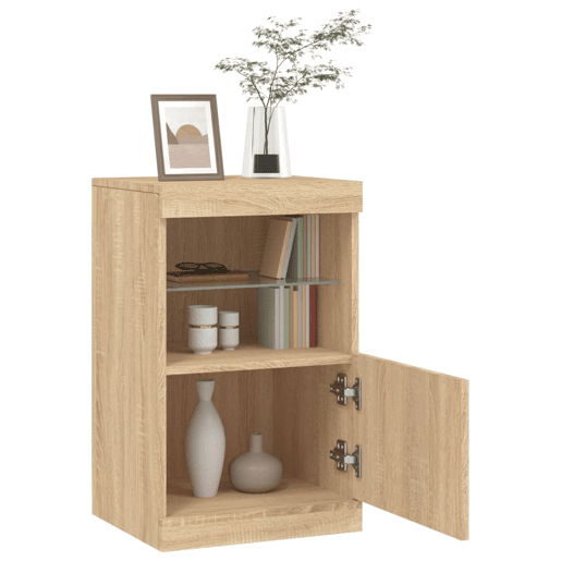 Aparador - Bufete - Móvei de apoio com luzes LED 41x37x67 cm carvalho sonoma pt2079