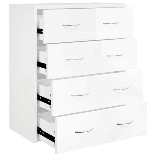 Aparador - Bufete - Móvei de apoio com 4 gavetas 60x30,5x71 cm branco brilhante pt1706