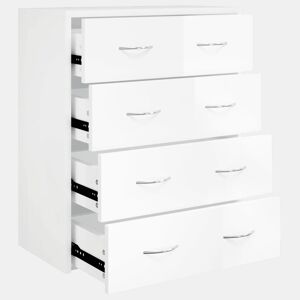 Aparador - Bufete - Móvei de apoio com 4 gavetas 60x30,5x71 cm branco brilhante pt1706