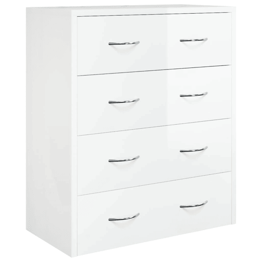 Aparador - Bufete - Móvei de apoio com 4 gavetas 60x30,5x71 cm branco brilhante pt1706