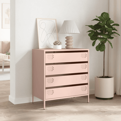 Aparador - Bufete - Móvei de apoio 68x39x73,5 cm aço laminado a frio rosa pt2315
