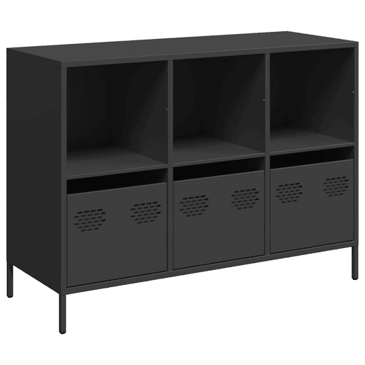 Aparador - Bufete - Móvei de apoio 101,5x39x73,5 cm aço laminado a frio preto pt2293