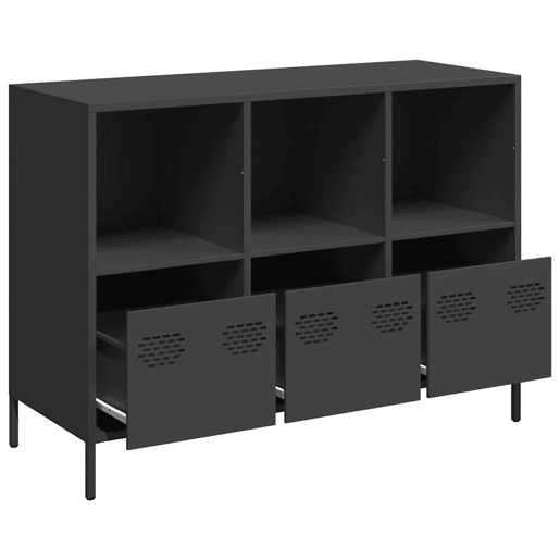 Aparador - Bufete - Móvei de apoio 101,5x39x73,5 cm aço laminado a frio preto pt2293