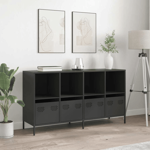 Aparador - Bufete - Móvei de apoio 135x39x73,5 cm aço laminado a frio preto pt2295