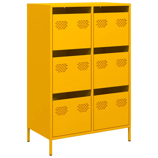 Armário alto - Bufete - Móvei de apoio 68x39x101,5 cm aço amarelo mostarda pt84
