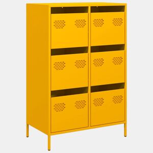 Armário alto - Bufete - Móvei de apoio 68x39x101,5 cm aço amarelo mostarda pt84
