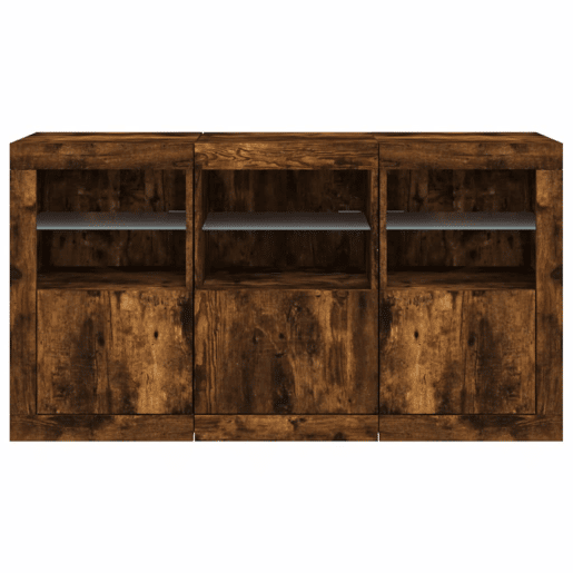 Aparador - Bufete - Móvei de apoio com luzes LED 123x37x67 cm carvalho fumado pt2021