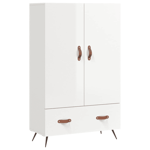 Armário alto - Bufete - Móvel de apoio 69,5x31x115 cm derivados madeira branco brilhante pt1243 Armário alto - Bufete - Móvel de apoio 69,5x31x115 cm derivados madeira branco brilhante pt1243