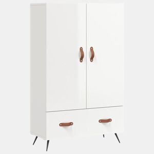 Armário alto - Bufete - Móvel de apoio 69,5x31x115 cm derivados madeira branco brilhante pt1243