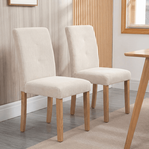 HOMCOM Conjunto de 4 Cadeiras de Jantar Cadeiras Modernas para Cozinha Encosto Alto Estofadas em Veludo Assento Acolchoado Pés de Madeira 44x56x90 cm Bege