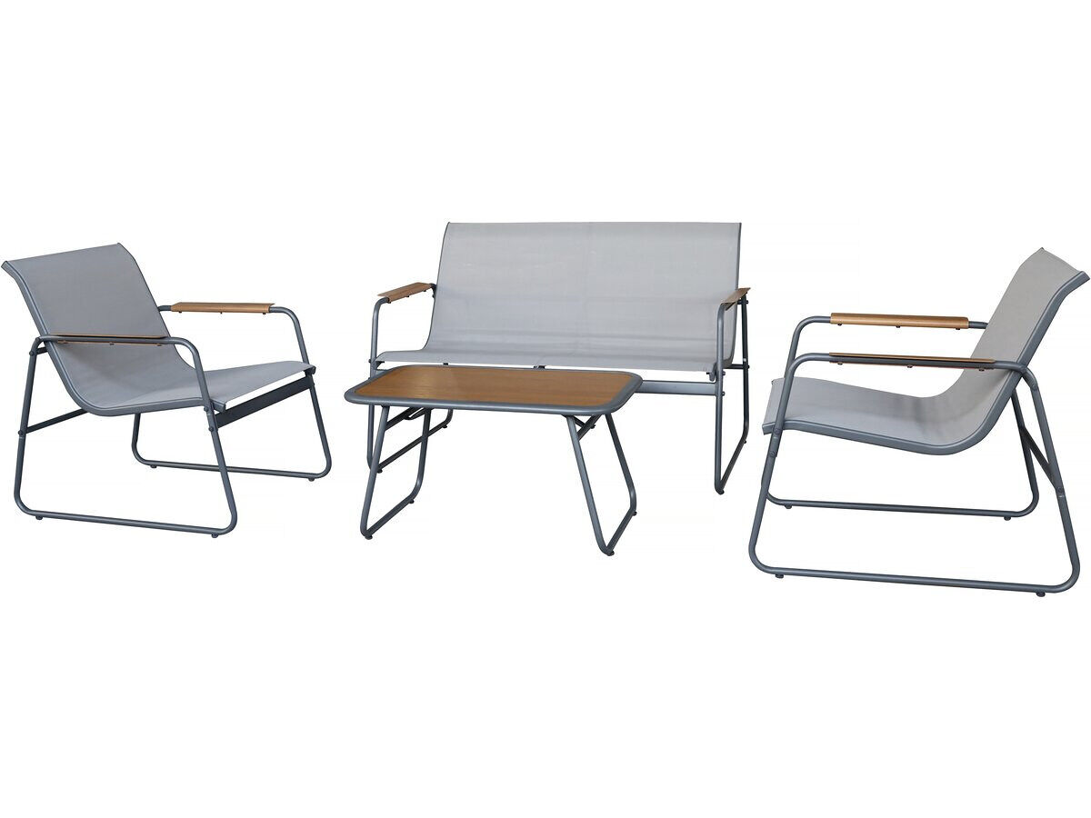 Conjunto de muebles de jardín de metal Gris Claro