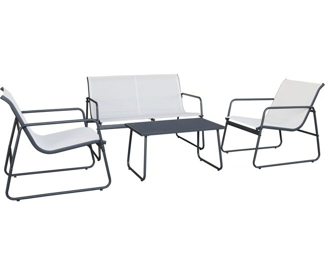 Conjunto de muebles de jardín de metal "fortaleza" - 4 plazas - beige
