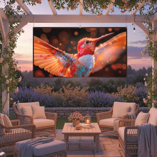 HOMCOM Ecrã de Projeção Manual 100 Polegadas, Formato 16:9, HD 4K8K, Tecido Lavável, para Interior e Exterior, Eventos Desportivos, Cinema em Casa, Escritório, Jardim, Branco