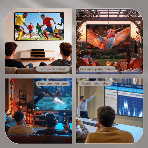 HOMCOM Ecrã de Projeção Manual 100 Polegadas, Formato 16:9, HD 4K8K, Tecido Lavável, para Interior e Exterior, Eventos Desportivos, Cinema em Casa, Escritório, Jardim, Branco