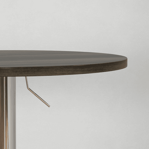 HOMCOM Mesa Alta Cozinha Mesa Alta Bar Redonda para 2 Pessoas Altura Ajustável 69-91 cm Tampo Giratório 360° Base de Aço para Sala Sala de Jantar Cozinha 60x60x91 cm Nogueira