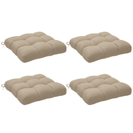 Outsunny Conjunto de Almofadas para Cadeiras de Jantar 48x48x10 cm Jogo de 4 Peças Almofadas para Cadeiras de Jardim Impermeáveis e Anti-UV com 2 Fitas de Fixação Caqui