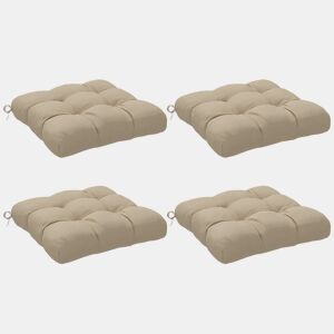 Outsunny Conjunto de Almofadas para Cadeiras de Jantar 48x48x10 cm Jogo de 4 Peças Almofadas para Cadeiras de Jardim Impermeáveis e Anti-UV com 2 Fitas de Fixação Caqui