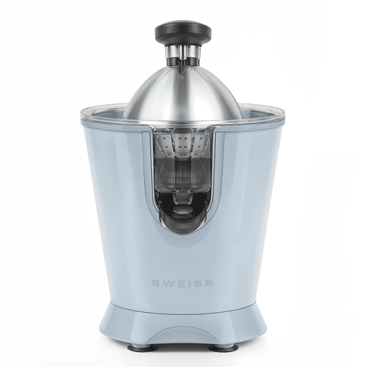 Espremedor elétrico ZEST6, SWEISS, Bico antigota, Apto para máquina de lavar loiça, Funcionamento silencioso, Braço articulado potente 160 W, Azul