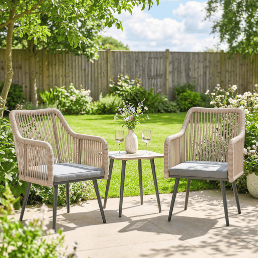 Outsunny Conjunto de 2 Cadeiras de Jardim em Vime Cadeiras para Terraço com Almofadas Apoios de Braço e Estrutura de Aço, Resistente às Intempéries para Varanda ou Terraço 54x65x80 cm Cinza Claro