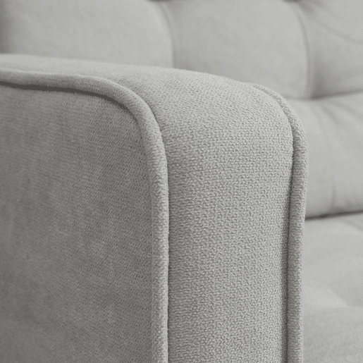 HOMCOM Sofá de 2 Lugares com Espaço de Armazenamento Sofá Moderno em Veludo com Pés de Madeira Encosto Capitonê para Sala Quarto ou Escritório 117x62x78 cm Cinzento Claro